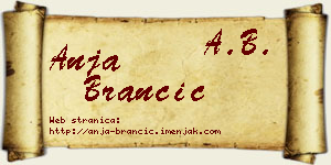 Anja Brančić vizit kartica